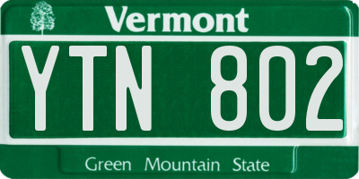 VT license plate YTN802