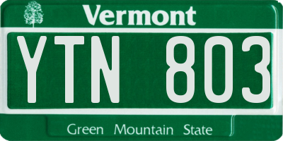 VT license plate YTN803