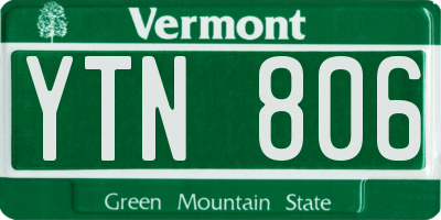 VT license plate YTN806