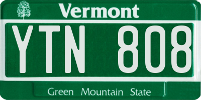 VT license plate YTN808