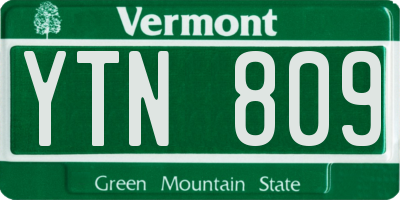 VT license plate YTN809