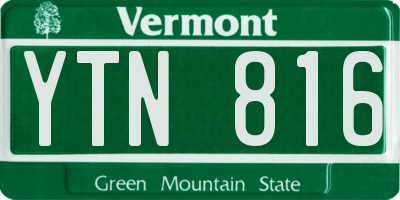 VT license plate YTN816