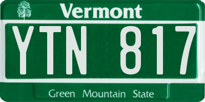 VT license plate YTN817