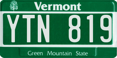 VT license plate YTN819