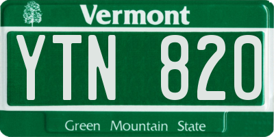 VT license plate YTN820