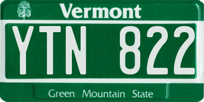 VT license plate YTN822