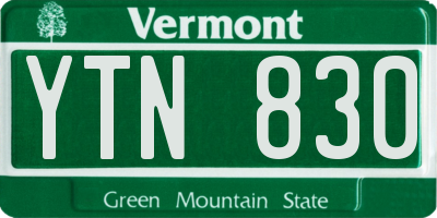 VT license plate YTN830