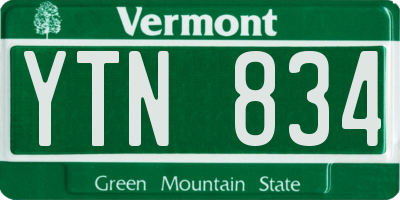VT license plate YTN834