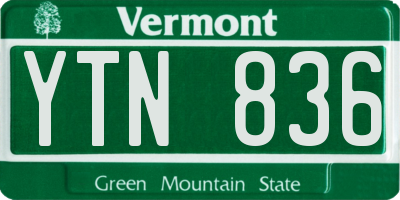 VT license plate YTN836