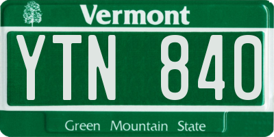 VT license plate YTN840