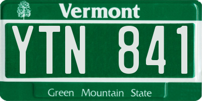 VT license plate YTN841