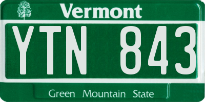 VT license plate YTN843