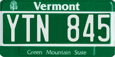 VT license plate YTN845
