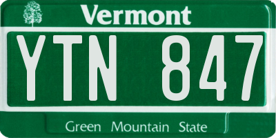 VT license plate YTN847