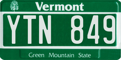 VT license plate YTN849