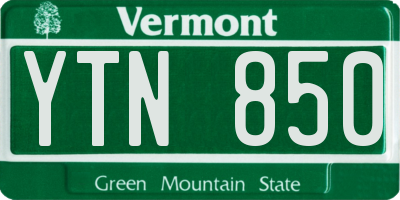 VT license plate YTN850