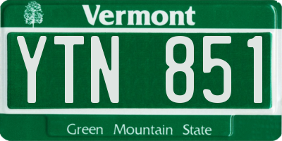 VT license plate YTN851