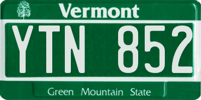 VT license plate YTN852