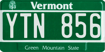 VT license plate YTN856