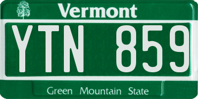 VT license plate YTN859