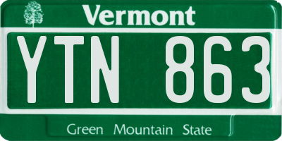 VT license plate YTN863