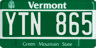VT license plate YTN865