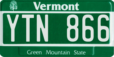 VT license plate YTN866