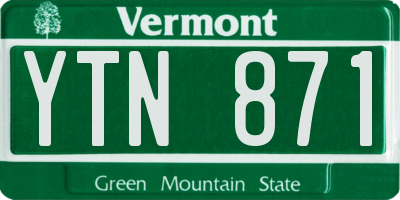 VT license plate YTN871