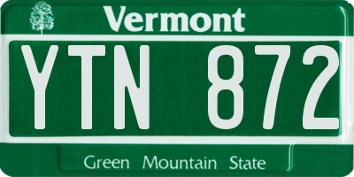 VT license plate YTN872