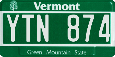 VT license plate YTN874