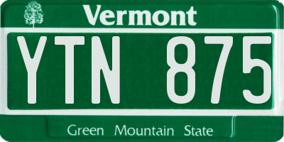 VT license plate YTN875