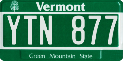 VT license plate YTN877