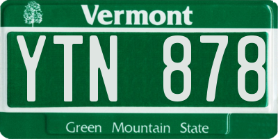 VT license plate YTN878