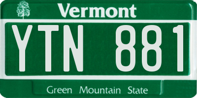 VT license plate YTN881