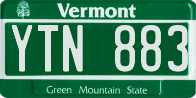 VT license plate YTN883