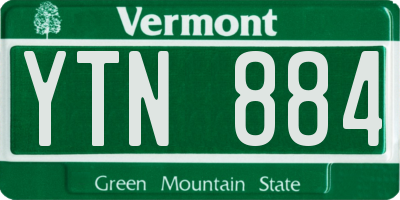VT license plate YTN884