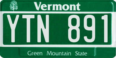 VT license plate YTN891