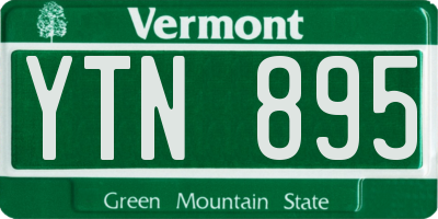VT license plate YTN895