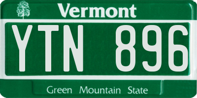 VT license plate YTN896