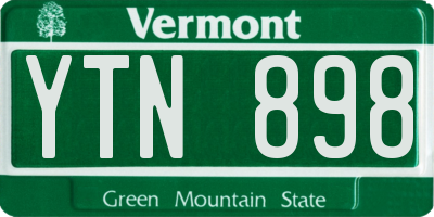 VT license plate YTN898