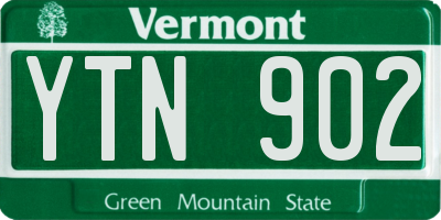 VT license plate YTN902