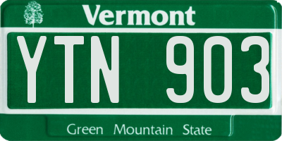 VT license plate YTN903