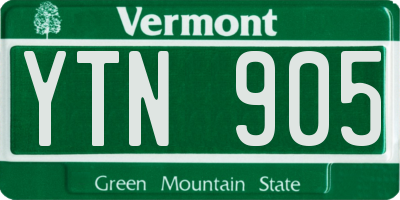 VT license plate YTN905