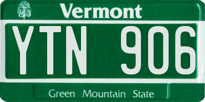 VT license plate YTN906