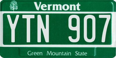 VT license plate YTN907