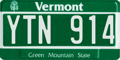 VT license plate YTN914