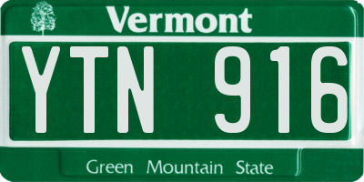 VT license plate YTN916
