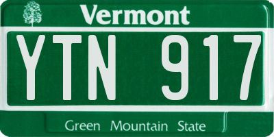 VT license plate YTN917