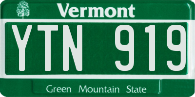 VT license plate YTN919