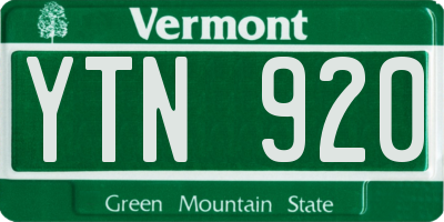 VT license plate YTN920